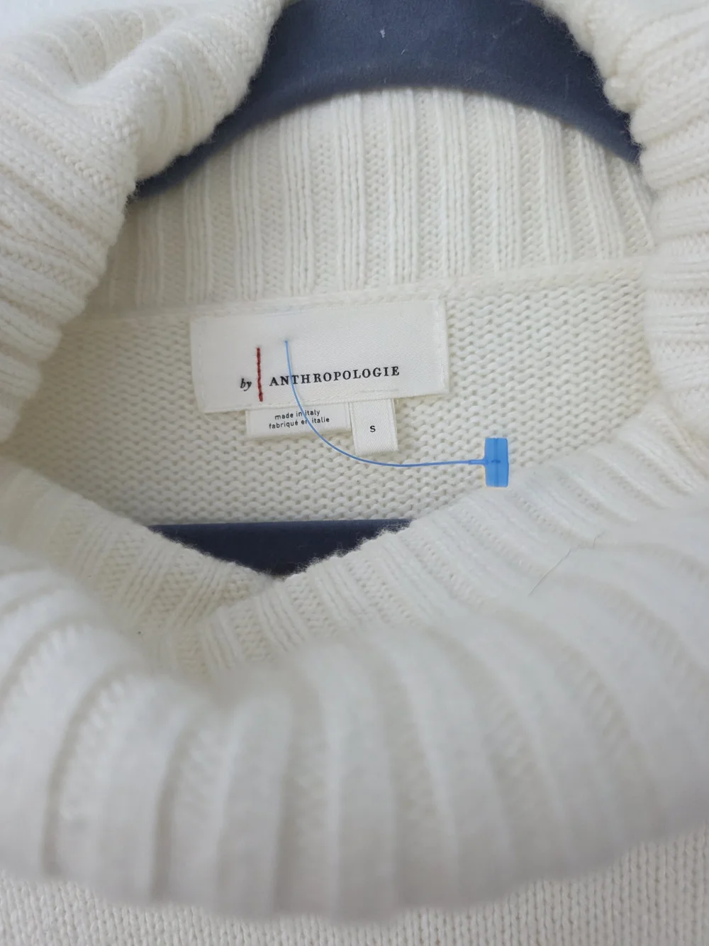 By Anthropologie Cream Turtleneck Sweater, Viscose Blend, Relaxed Fit, Size S